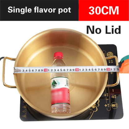 Double flavor pot Commercial gold imitation copper pot Soup pot cooker Stainless steel hot pot hotpot Boiler for gas Hot Pot