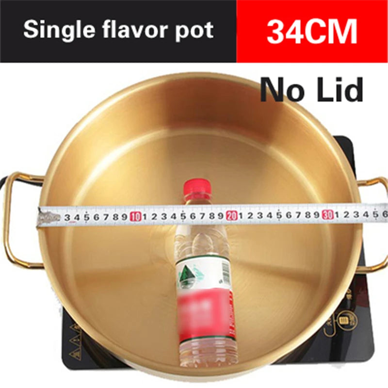 Double flavor pot Commercial gold imitation copper pot Soup pot cooker Stainless steel hot pot hotpot Boiler for gas Hot Pot