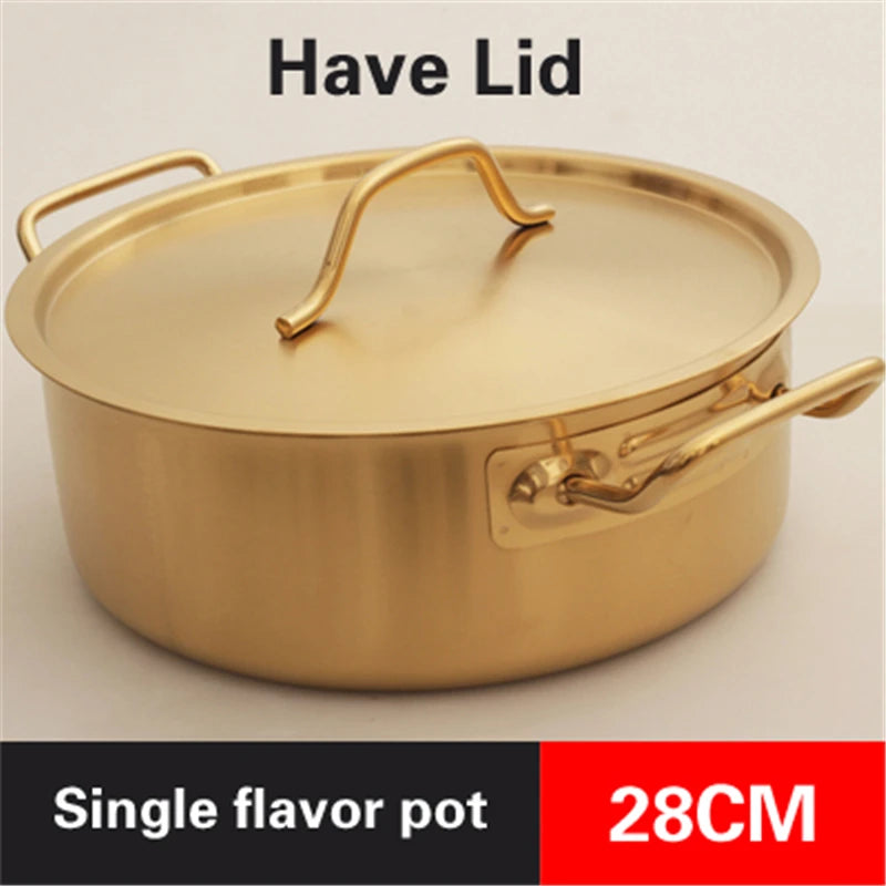 Double flavor pot Commercial gold imitation copper pot Soup pot cooker Stainless steel hot pot hotpot Boiler for gas Hot Pot