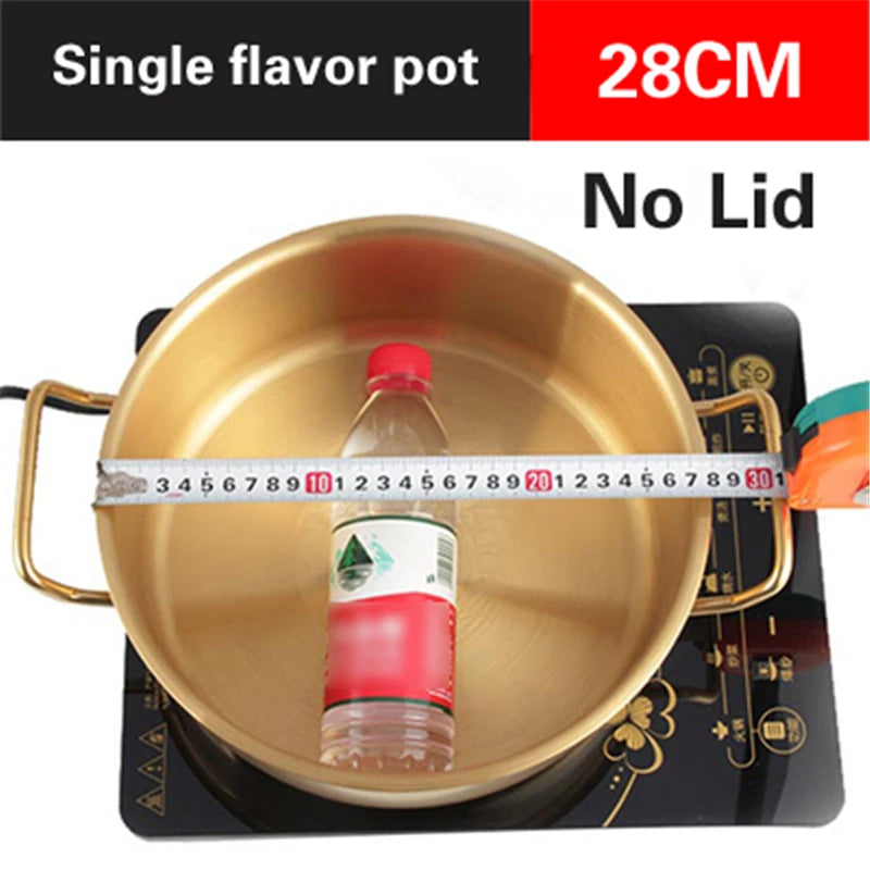 Double flavor pot Commercial gold imitation copper pot Soup pot cooker Stainless steel hot pot hotpot Boiler for gas Hot Pot