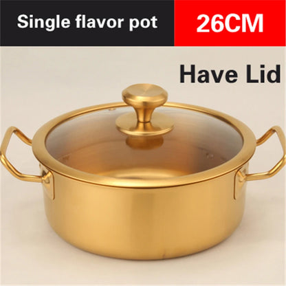 Double flavor pot Commercial gold imitation copper pot Soup pot cooker Stainless steel hot pot hotpot Boiler for gas Hot Pot