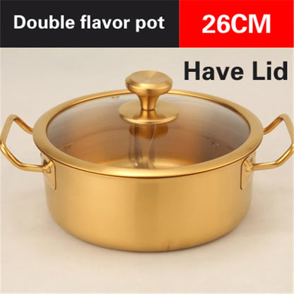 Double flavor pot Commercial gold imitation copper pot Soup pot cooker Stainless steel hot pot hotpot Boiler for gas Hot Pot