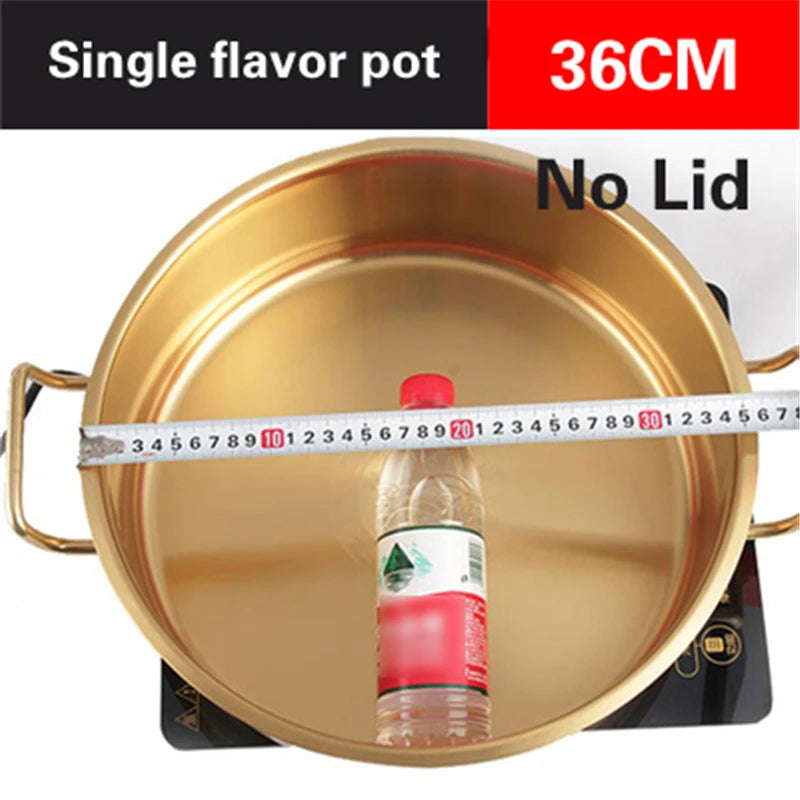 Double flavor pot Commercial gold imitation copper pot Soup pot cooker Stainless steel hot pot hotpot Boiler for gas Hot Pot