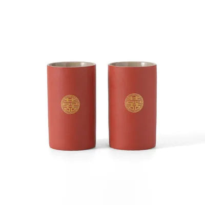 Double happiness Couple Mug set, Unique Funny Tea Ceramic Cup Set for Bride and Groom, Anniversary, Wedding, Girlfriend Wife