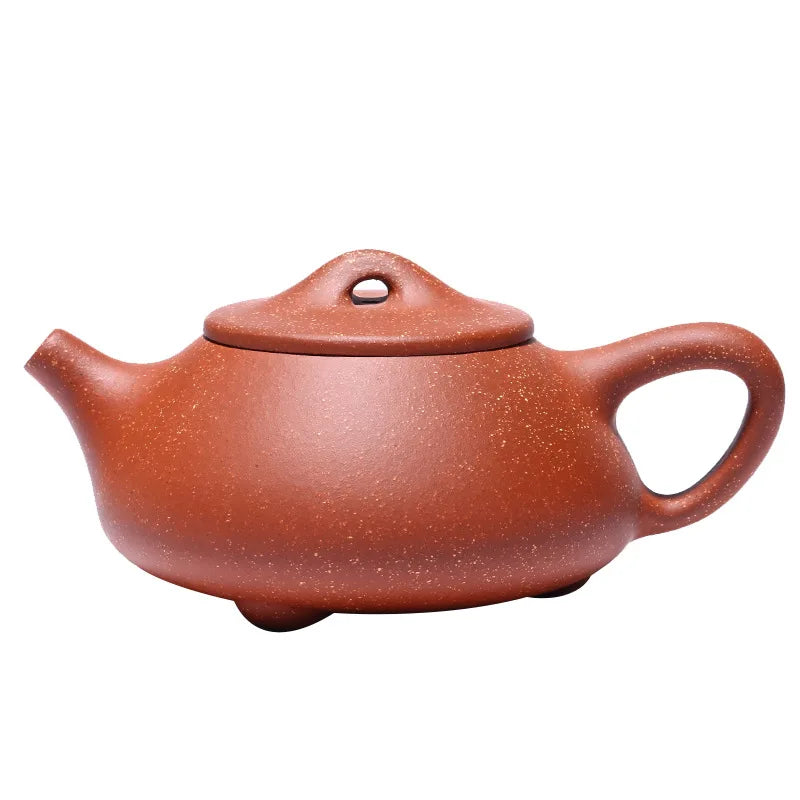 Dragon Blood Sand Stone Scoop Teapot Zisha Yixing Handmade Pot, Kung-Fu Teaware, Purple Clay Drinkware for Puer, Green and Black
