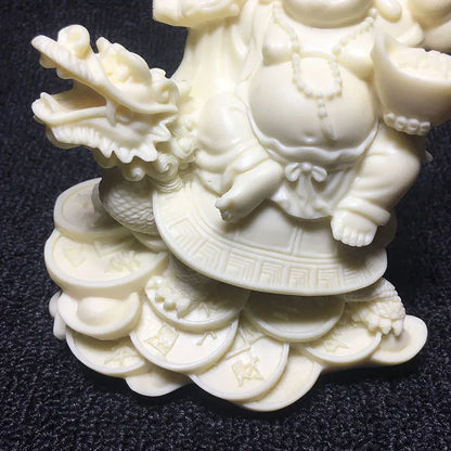 Dragon Turtle Laughing Buddha Figures Statue ,Resin Art Sculpture High Quality Buddha Home Living Room, Office wealth Statue