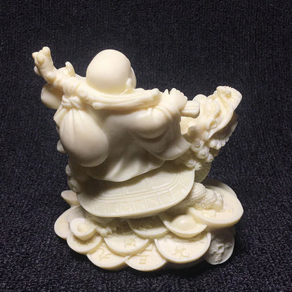 Dragon Turtle Laughing Buddha Figures Statue ,Resin Art Sculpture High Quality Buddha Home Living Room, Office wealth Statue