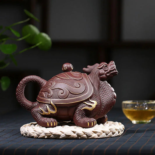 Dragon Turtle Pot Wholesale Purple Clay Pot Purple Clay Handmade Teapot Rain Medium Sand One Piece Dropshipping Goods