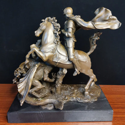 Dragon Warrior Bronze Statues Male Figurine Sculpture Home Decor TPY-460