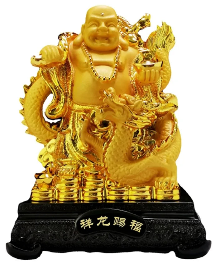 Dragon resin Maitreya Buddha shiva decoration living room big belly laughing Buddha office decoration entrance door sculpture