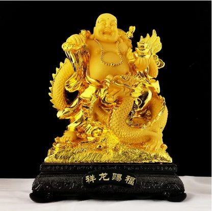 Dragon resin Maitreya Buddha shiva decoration living room big belly laughing Buddha office decoration entrance door sculpture