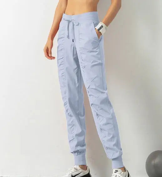 Drawstring Running Sport Joggers Women  Fitness Sweatpants with Two Side Pockets Pants