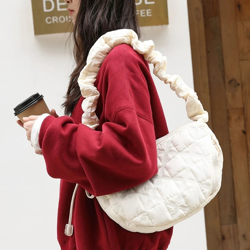 Drawstring Versatile Bags Reusable Fashion Cloud Shoulder Crossbody Bag