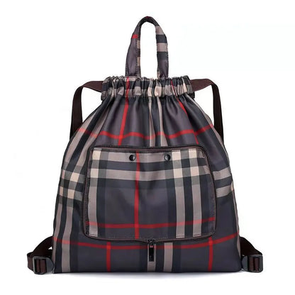 Drawstring backpack women's simple drawstring bag waterproof folding storage bag sports gym bag drawstring pocket travel