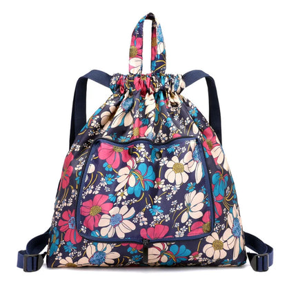 Drawstring backpack women's simple drawstring bag waterproof folding storage bag sports gym bag drawstring pocket travel