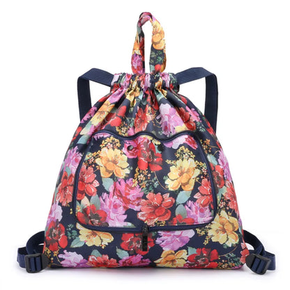 Drawstring backpack women's simple drawstring bag waterproof folding storage bag sports gym bag drawstring pocket travel
