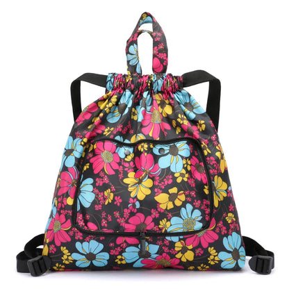 Drawstring backpack women's simple drawstring bag waterproof folding storage bag sports gym bag drawstring pocket travel