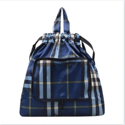 Drawstring backpack women's simple drawstring bag waterproof folding storage bag sports gym bag drawstring pocket travel
