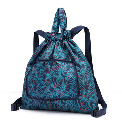 Drawstring backpack women's simple drawstring bag waterproof folding storage bag sports gym bag drawstring pocket travel