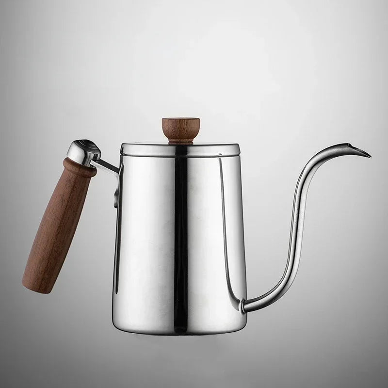 Drip Kettle 580ML Non-stick 304 Stainless Steel Pour Over Coffee Tea Pot Long Narrow Spout Hand Drip Kettle Swan Neck Thin Mouth