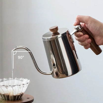 Drip Kettle 580ML Non-stick 304 Stainless Steel Pour Over Coffee Tea Pot Long Narrow Spout Hand Drip Kettle Swan Neck Thin Mouth