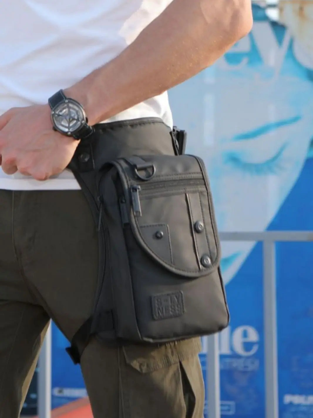 Drop Legs Bags Men Nylon Fashion Hip Waist Pack Thigh Bum Fanny Packs Multifunction Tactical Riding Male Shoulder Messenger Bag