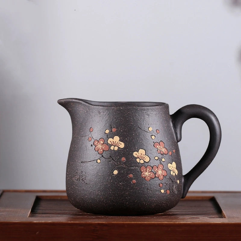 Drop shipping Authentic Yixing Purple Clay Fair Cup Master Hand-carved Plum Blossom Teacup Tea Set Accessories Master Cup 210ml