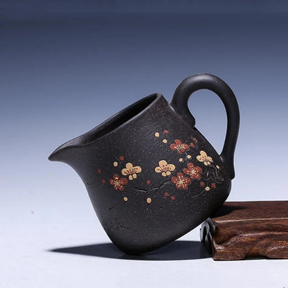 Drop shipping Authentic Yixing Purple Clay Fair Cup Master Hand-carved Plum Blossom Teacup Tea Set Accessories Master Cup 210ml