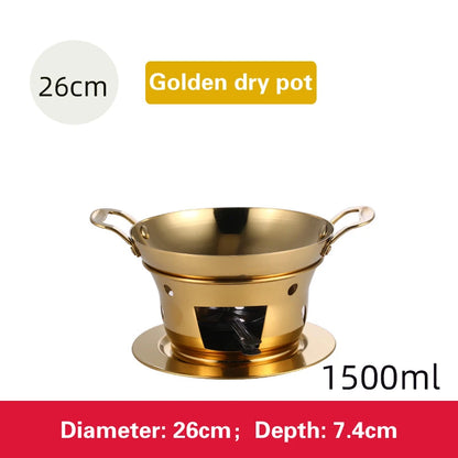 Dry boiler Commercial solid fuel boiler Golden alcohol furnace Chafing dish buffet Korean pot Thickened stainless steel hot pot