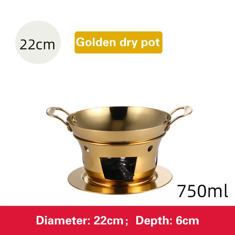 Dry boiler Commercial solid fuel boiler Golden alcohol furnace Chafing dish buffet Korean pot Thickened stainless steel hot pot