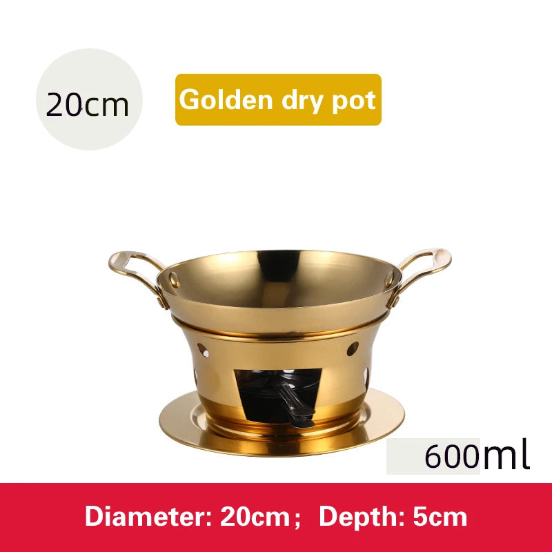Dry boiler Commercial solid fuel boiler Golden alcohol furnace Chafing dish buffet Korean pot Thickened stainless steel hot pot