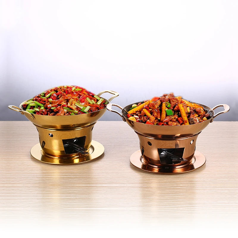 Dry boiler Commercial solid fuel boiler Golden alcohol furnace Chafing dish buffet Korean pot Thickened stainless steel hot pot