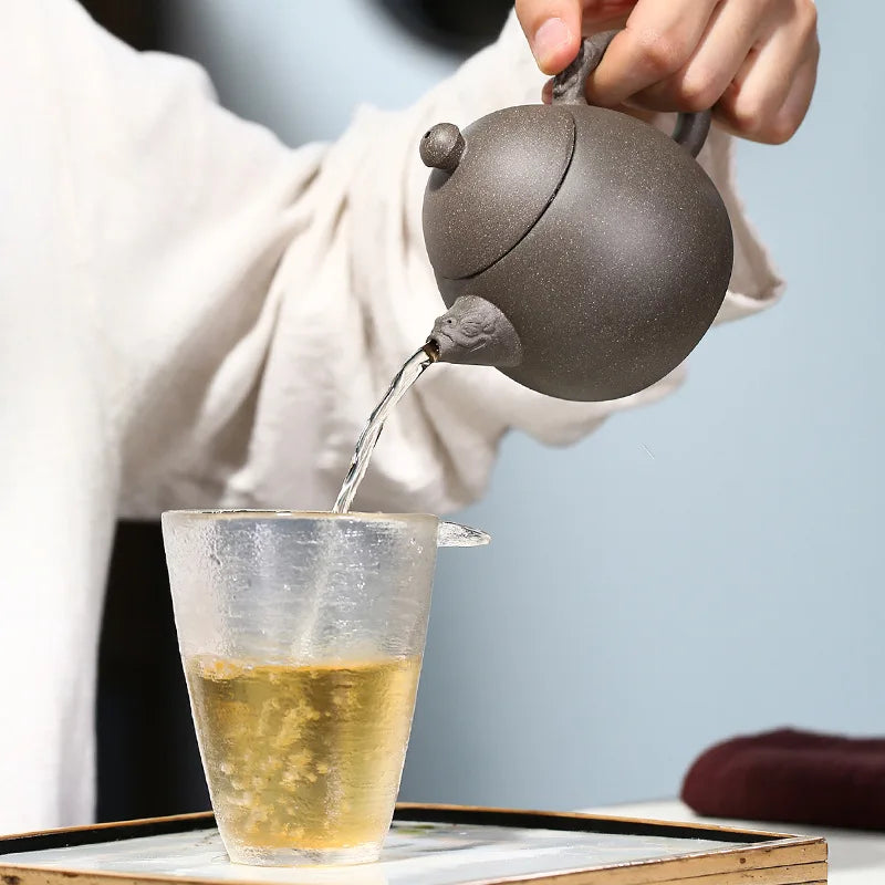 Duan Mud  Pattern Dragon Egg Purple Clay Pot Zisha Teapot Yixing Handmade Pot Kung-fu Teaware  Purple Clay Drinkware For Puer