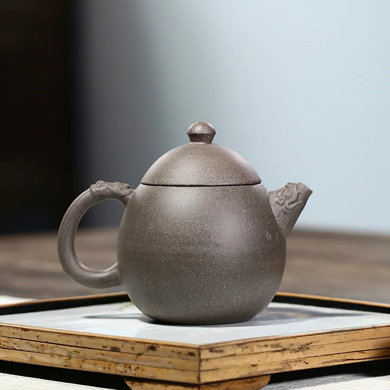Duan Mud  Pattern Dragon Egg Purple Clay Pot Zisha Teapot Yixing Handmade Pot Kung-fu Teaware  Purple Clay Drinkware For Puer