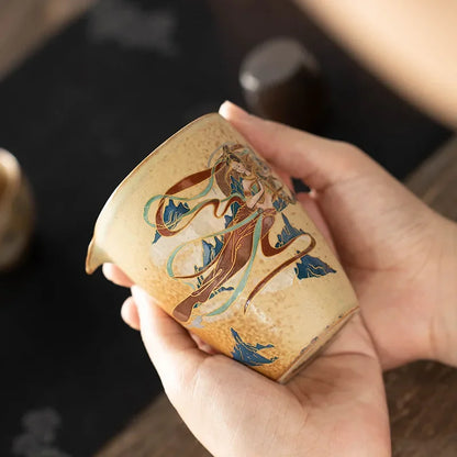 Dunhuang Pitcher Household Tea Cup Tea Pot Porcelain Kung Fu Tea Set Mogao Grottoes Kweichow Moutai Tea Pitcher Gong Dao Bei