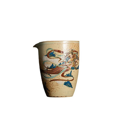 Dunhuang Pitcher Household Tea Cup Tea Pot Porcelain Kung Fu Tea Set Mogao Grottoes Kweichow Moutai Tea Pitcher Gong Dao Bei