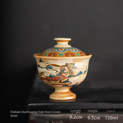 Dunhuang Tureen Single Cup Household Kweichow Moutai Cultural and Creative Kung Fu Tea Set High-End Tea Brewing Bowl Gaiwan