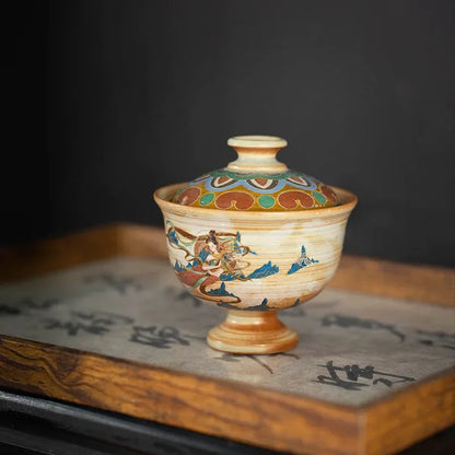 Dunhuang Tureen Single Cup Household Kweichow Moutai Cultural and Creative Kung Fu Tea Set High-End Tea Brewing Bowl Gaiwan