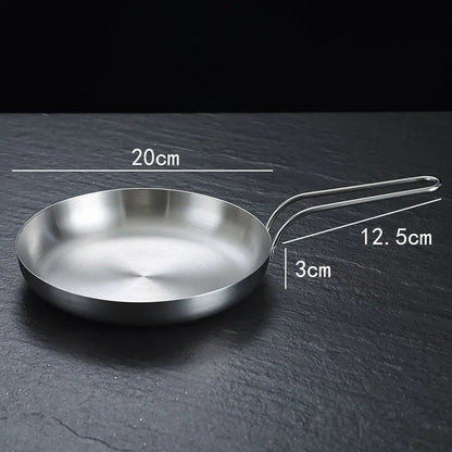 Durable Stainless Steel Golden Sliver Frying Pan Steak Skillet Roasting Cooking Pots Kitchenware Kitchen Cookware Accessories