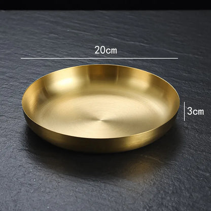 Durable Stainless Steel Golden Sliver Frying Pan Steak Skillet Roasting Cooking Pots Kitchenware Kitchen Cookware Accessories
