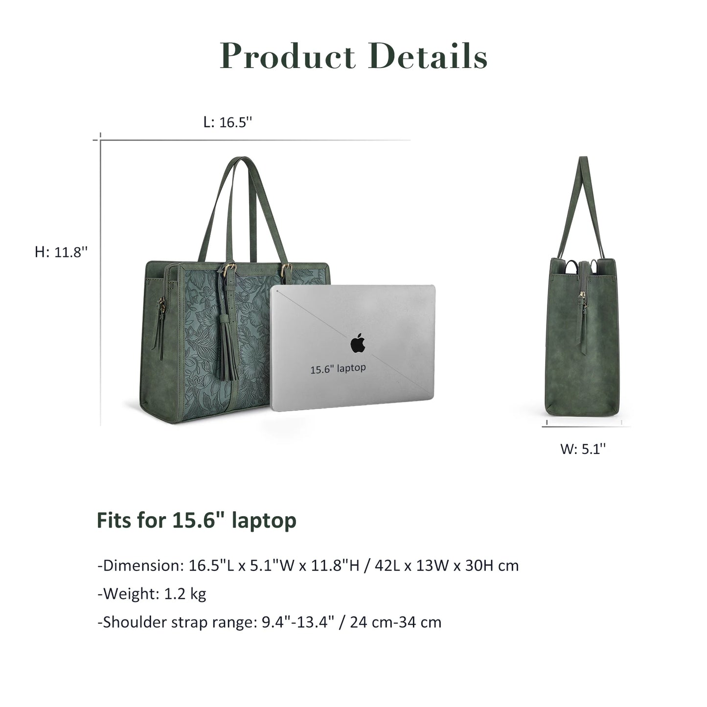 ECOSUSI Laptop Tote Fits Up to 15.6 Inch Briefcase for Women Office Handbags large Capacity with 3 Layer Compartments