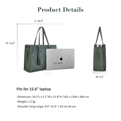 ECOSUSI Laptop Tote Fits Up to 15.6 Inch Briefcase for Women Office Handbags large Capacity with 3 Layer Compartments