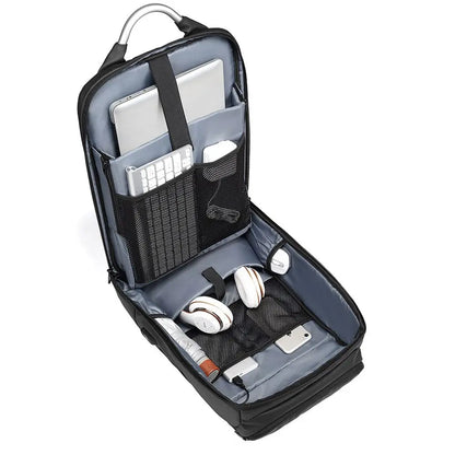 EURCOOL 15.6 Laptop Backpack Black Business Male Mochila USB Charging Functional Rucksack Waterproof Backpack