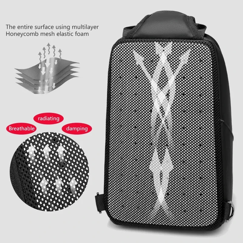 EURCOOL 9.7 IPad Chest Messenger Bag for Men  Pocket Crossbody Water Proof Pack Messenger Bags