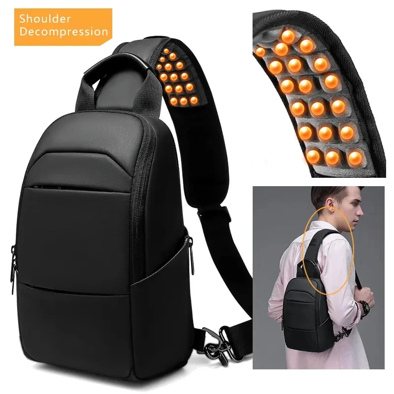 EURCOOL 9.7 IPad Chest Messenger Bag for Men  Pocket Crossbody Water Proof Pack Messenger Bags