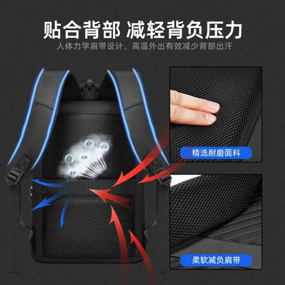 EURCOOL Men Business Waterproof 15.6 Laptop Backpack Fashion Male Classic Fashion Travel Moto&Biker Light Notebook Shoulder Bag