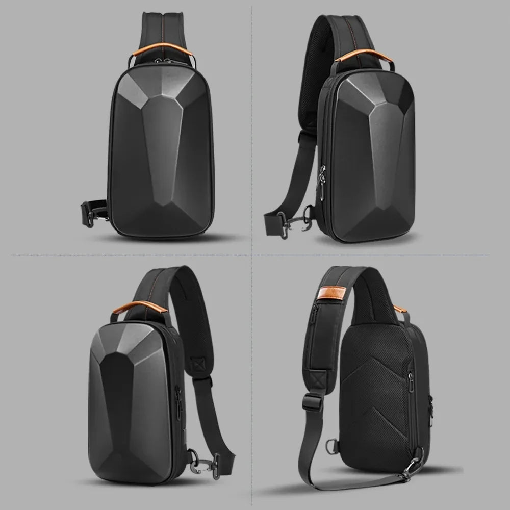 EURCOOL Men’s Bag Shoulder Bag With USB Charging Crossbody Bags Anti theft Waterproof Travel Male