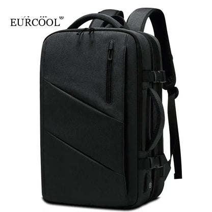 EURCOOL Mens Business Backpack Large Capacity Male Expandable Bags Waterproof 15.6inch Laptop Backpacks