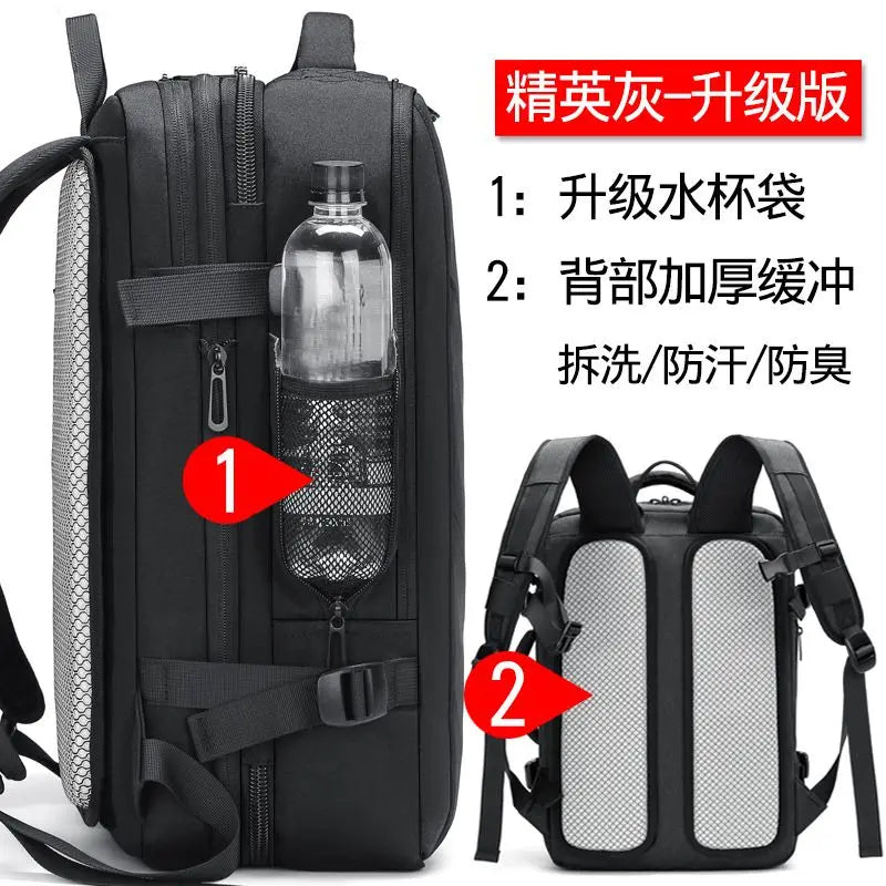 EURCOOL Mens Business Backpack Large Capacity Male Expandable Bags Waterproof 15.6inch Laptop Backpacks