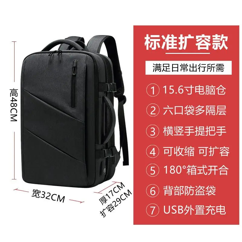 EURCOOL Mens Business Backpack Large Capacity Male Expandable Bags Waterproof 15.6inch Laptop Backpacks